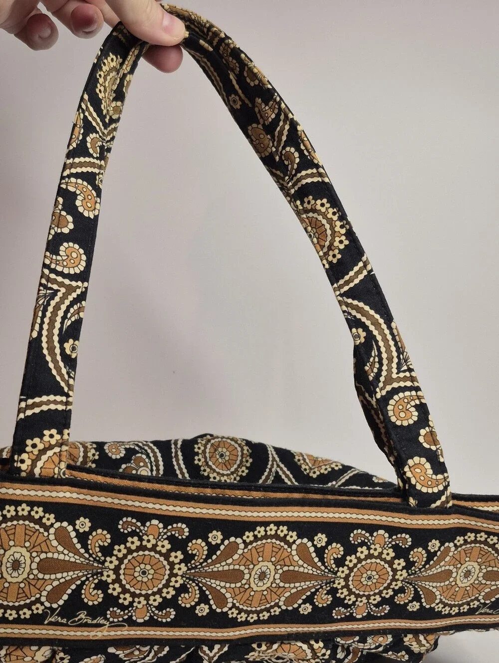 Vera Bradley Morgan Handbag Caffe Latte Paisley Quilted
